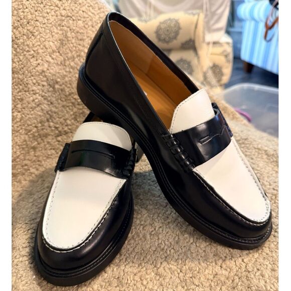 Steve Madden Shoes - NIB Steve Madden Black & White Madison Penny Loafer size 8.5